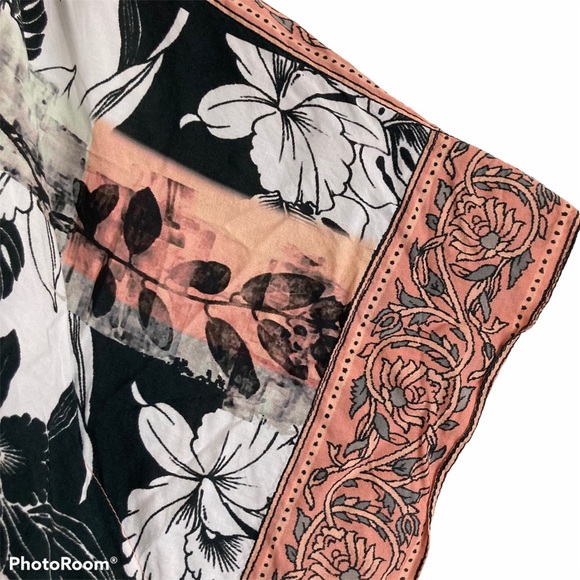 Tolani Collection Multi Pattern Block Print Floral Draping Kimono Jacket Sz XS - Picture 8 of 8